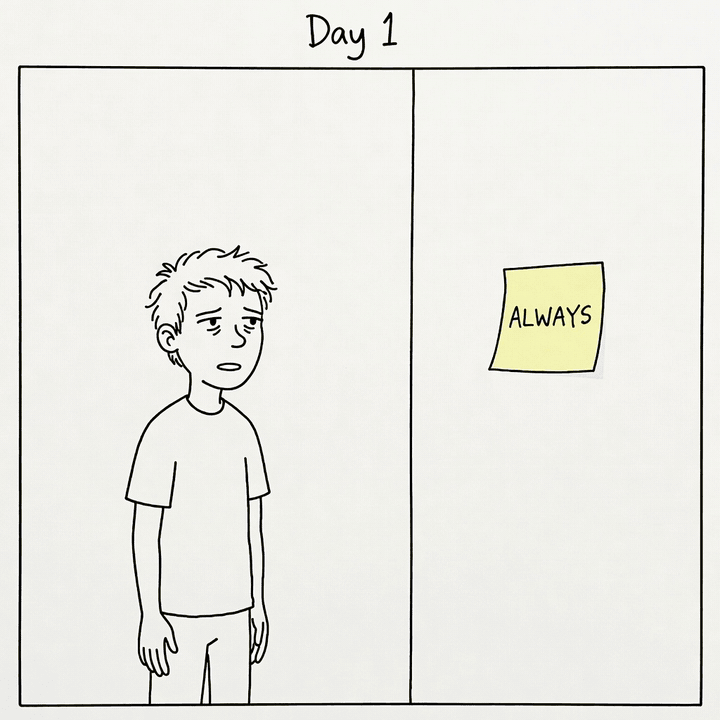 Always-on sticky notes compound into instruction debt